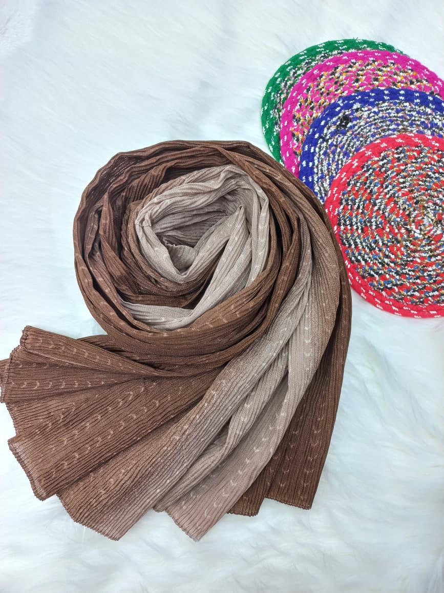 Ribbed Shaded Cotton N Chiffon