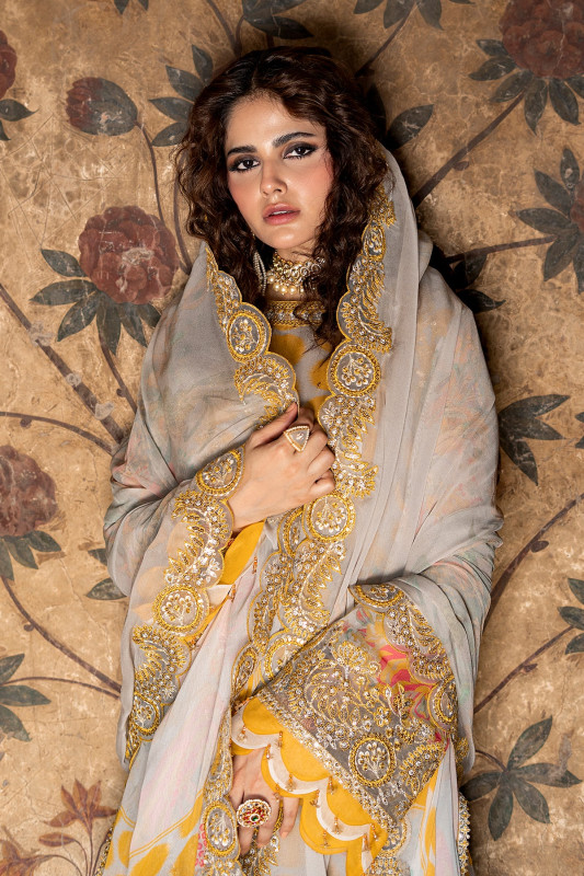 Vasal by Charizma Unstitched Embroidered Chiffon 4 Piece Suit