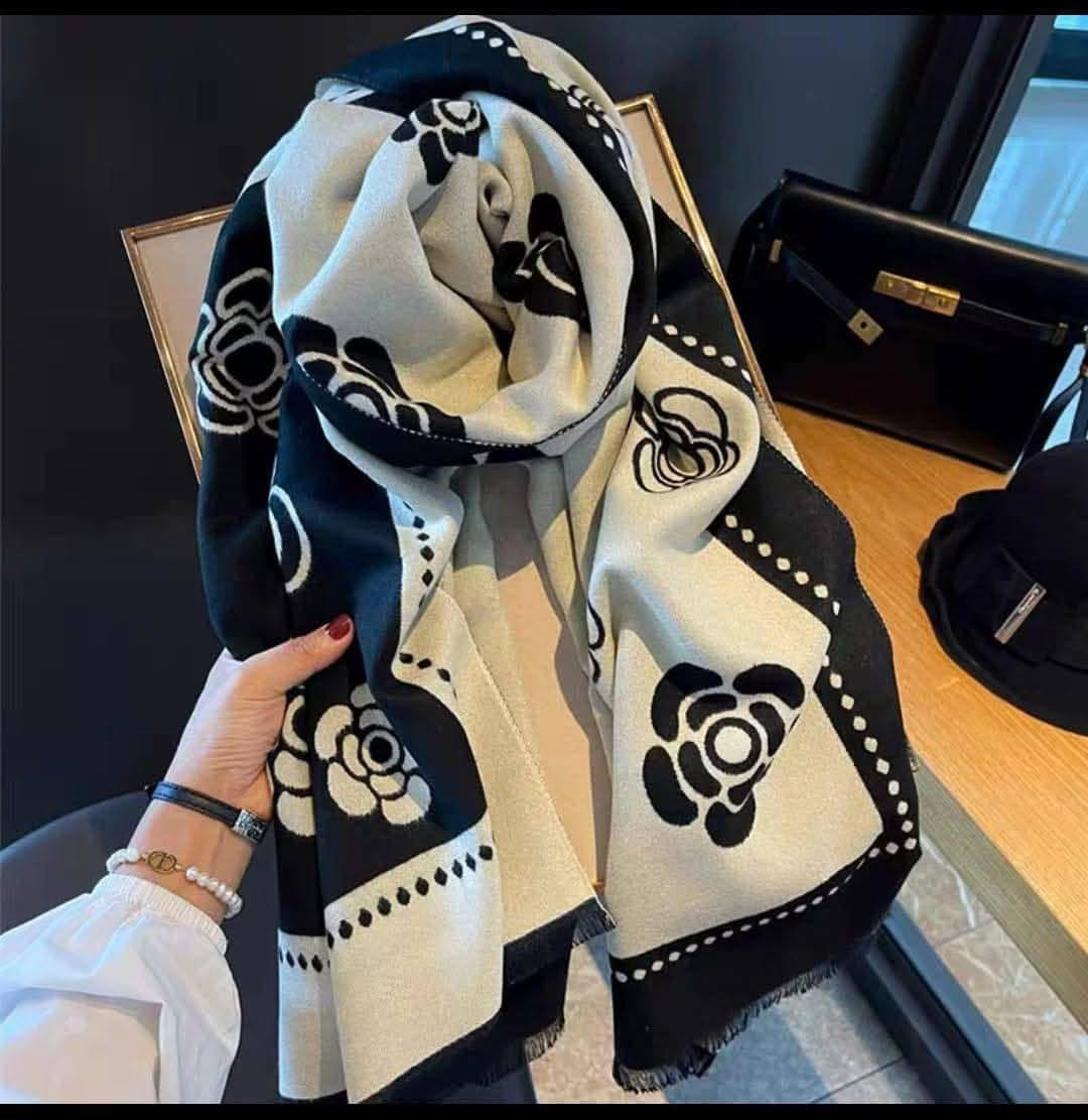 Women’s Premium Jacquard Faux Cashmere Winter Scarf – Soft, Thick & Warm Long Shawl Wrap for Elegant Everyday Style