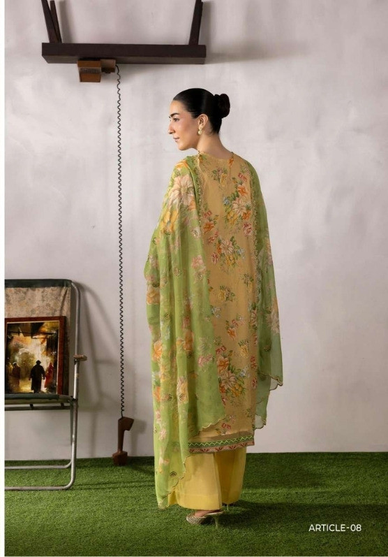 PREMIUM MAHAJAL 3-Piece Unstitched Embroidered Dress (Shirt, Trouser & Dupatta)