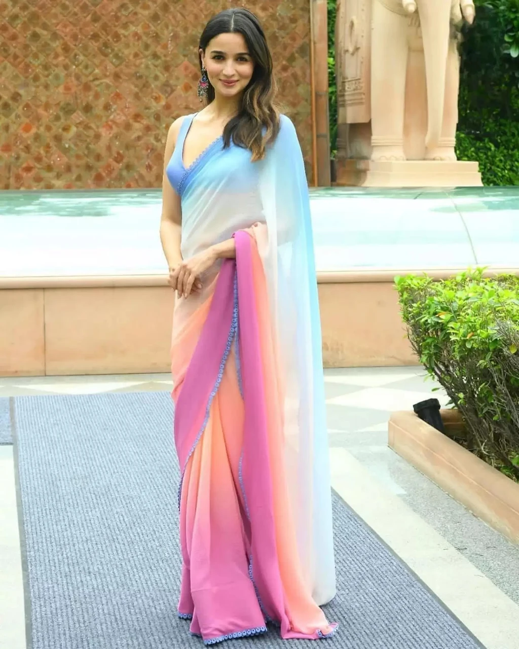 Alia bhatt Silk saree indian women wedding party wear bollywood designer sari