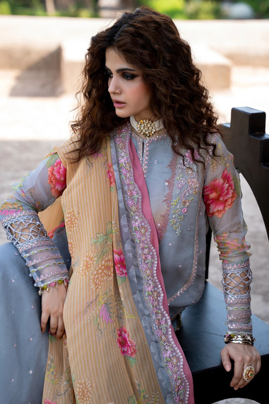 Vasal by Charizma Unstitched Embroidered Chiffon 4 Piece Suit