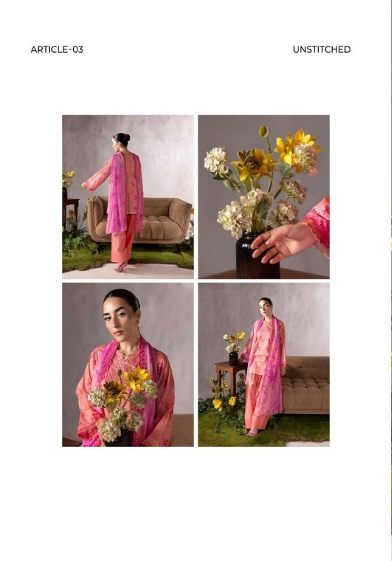 PREMIUM MAHAJAL 3-Piece Unstitched Embroidered Dress (Shirt, Trouser & Dupatta)