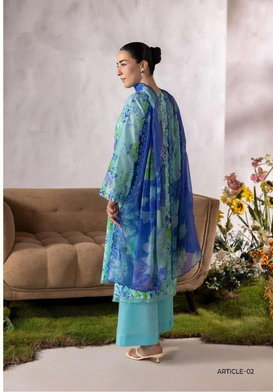 PREMIUM MAHAJAL 3-Piece Unstitched Embroidered Dress (Shirt, Trouser & Dupatta)